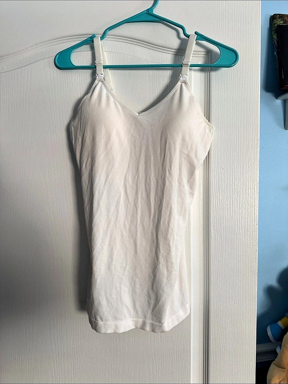auden Maternity Top with Built-In Bra in White Large